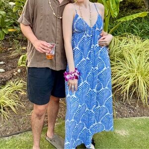 Abercrombie & Fitch Blue and White Maxi Dress